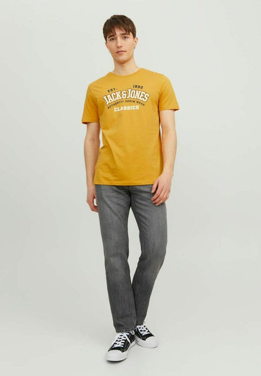 Jack & Jones Essentials JJELOGO TEE SS O-NECK 2 COL AW23 SN Honey Gold (12233594-Honey Gold) Men