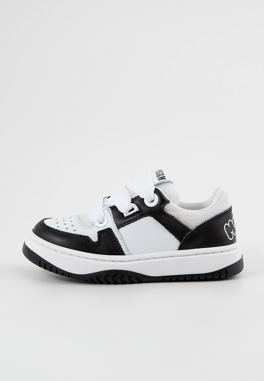 MSGM LEATHER & MESH LACE-UP LOW RETRO BASKET SNEAKERS (ZZO2JFW12) Kids