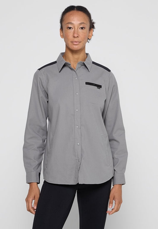 Burton 's Favorite Performance Long Sleeve Flannel Grey (ZZO2UY0AN-C00) Women