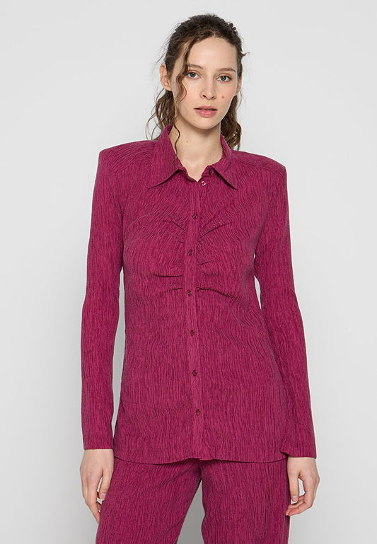 Dante6 Candice plissé shirt Berry (ZZO32V525-I00) Women