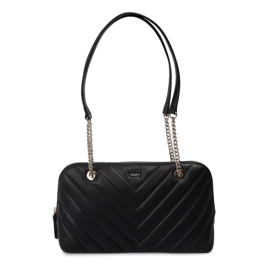 DKNY Bryant Medium Top Zip Satchel Black/Gold (R21EZ228BGD) Women