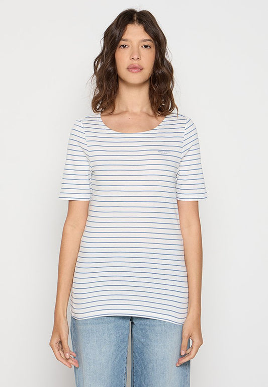 T-shirt, short sleeve, round neck, striped Women