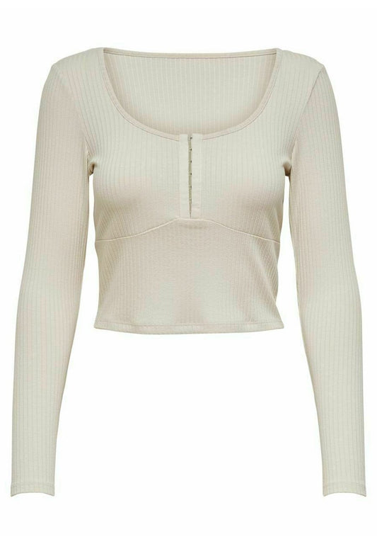 ONLY Oberteil Geripptes Cropped Beige (ON321E2AD-B11) Women