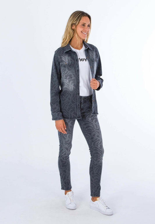 Hurley Woven OCEANCARE FULL DENIM WOVEN TOP (HU821E00D-Q11) Women