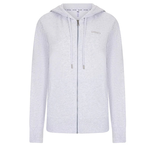 DKNY Mini Stud Logo Full Zip Hoodie Optic Heather (DP5J9666OHR) Women