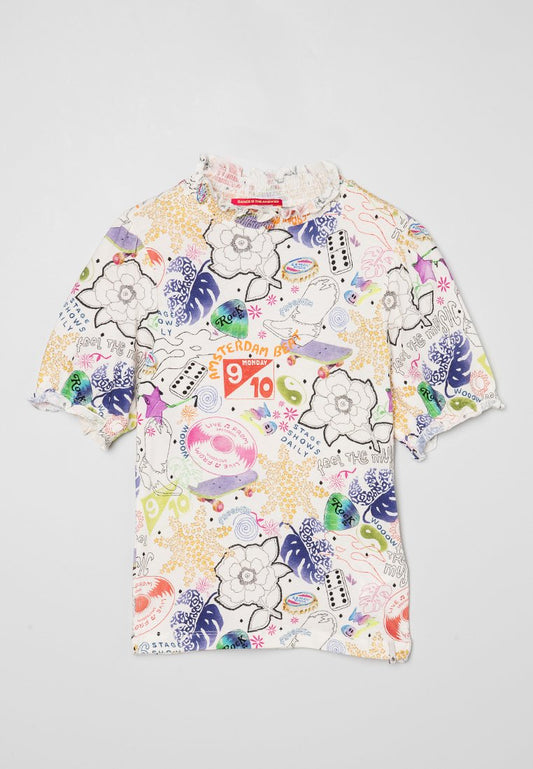 Scotch & Soda SLIM FIT ALL OVER PRINTED T SHIRT White (ZZO34WB31-A00) Kids