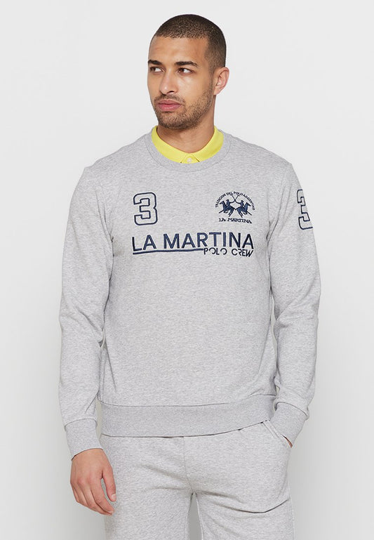 La Martina MAN CREW NECK SWEATS Light Grey (ZZO1YMG03-C00) Men
