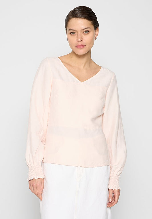KARL LAGERFELD LINEN BLOUSE Apricot (ZZO314929-T00) Women
