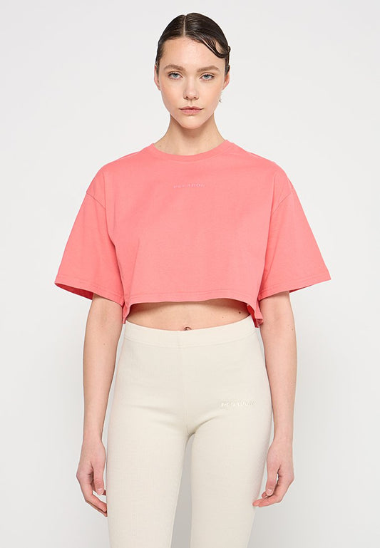 Pegador Layla Oversized Cropped Tee Vintage Washed Light Red (ZZO32RM03-G00) Women
