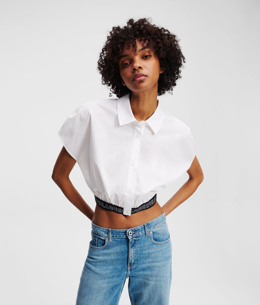 Karl Lagerfeld Jeans Klj Cropped Woven Shirt White (A2W11017100) Women