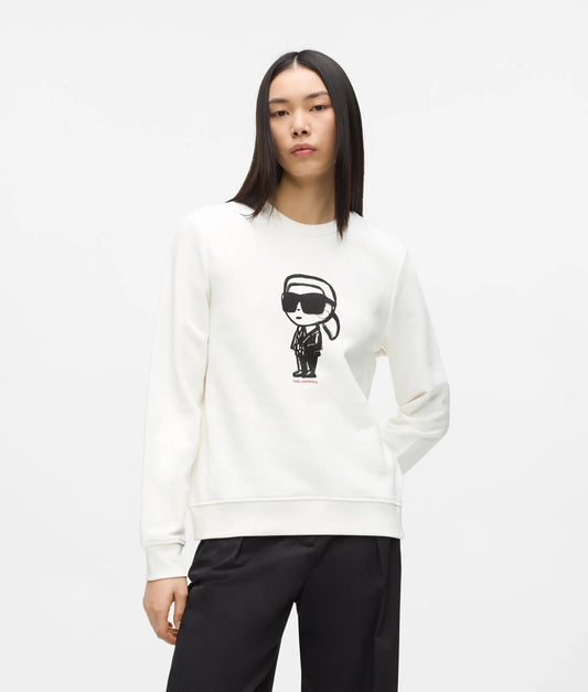 Karl Lagerfeld Ikon Sketch Karl Sweatshirt Cannoli Cream (A2W20071B09) Women