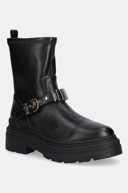 MIA 27 - ANKLE BOOT CALF LEATHER/STRETCH SPREADING BLACK