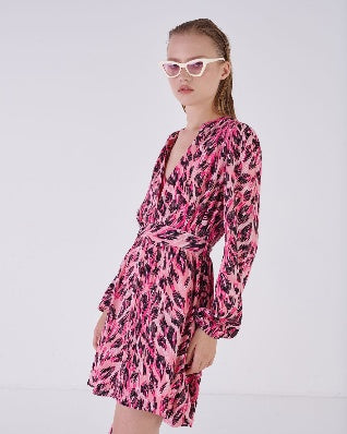 Silvian Heach Mini Dress Tanio Leop.Pink (GPP24105VE) Women