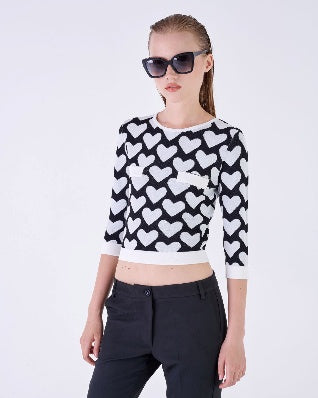 Silvian Heach Sweater Paulinha Black / White (GPP24478MA) Women