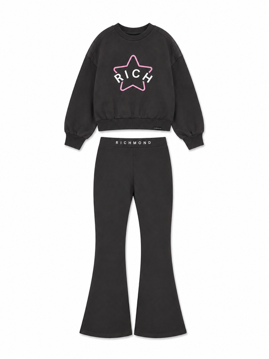 John Richmond Set Sweatshirt+Leggings Boura Black / Black (HGA26005CF) Kids