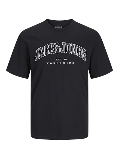 Jack & Jones Essentials JJECALEB VARSITY TEE SS O-NECK NOOS Black (12257579-Black) Men