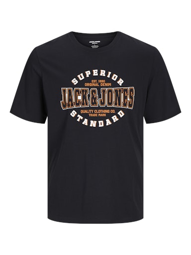 Jack & Jones Essentials JJELOGO TEE SS O-NECK 2 COL AW24 SN Black (12254862-Black) Men