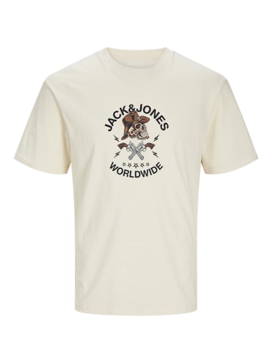 Jack & Jones Originals JORSEVEN SKULL TEE SS CREW NECK SN Buttercream (12262491-Buttercream) Men