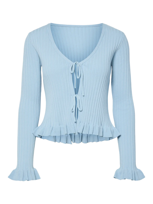Ragnhild Long Sleeve V-Neck Cardigan Pwp Cashmere Blue (17162168) Women