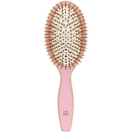 Ilu BambooM Detangling Eco Friendly Bamboo Hairbrush Pink Flamingo Oval