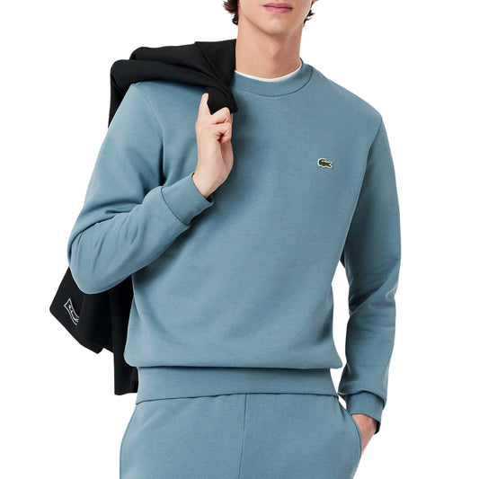 Lacoste Bio Cotton Fleece Crew Sweater Blue (SH9608-HD9) Men