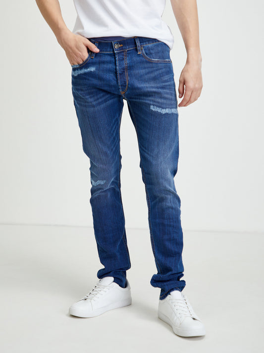 Diesel Skinny Fit Jeans With Ripped Effect Tepphar Blue (SWID0098N01-3320266) Men