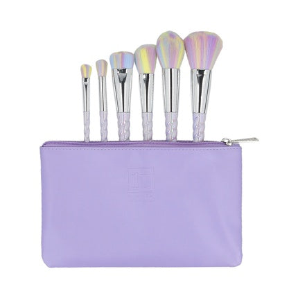 Ilu Basic Set 6 Makeup Brushes with Unicorn Pastel Bag