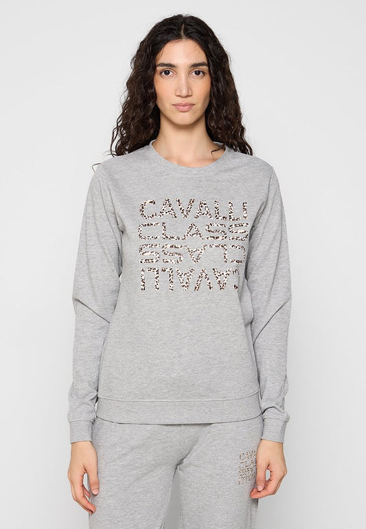 Cavalli Class WOMAN ROUND NECK SWEATSHIRT Grey (ZZO358L36-C00) Women