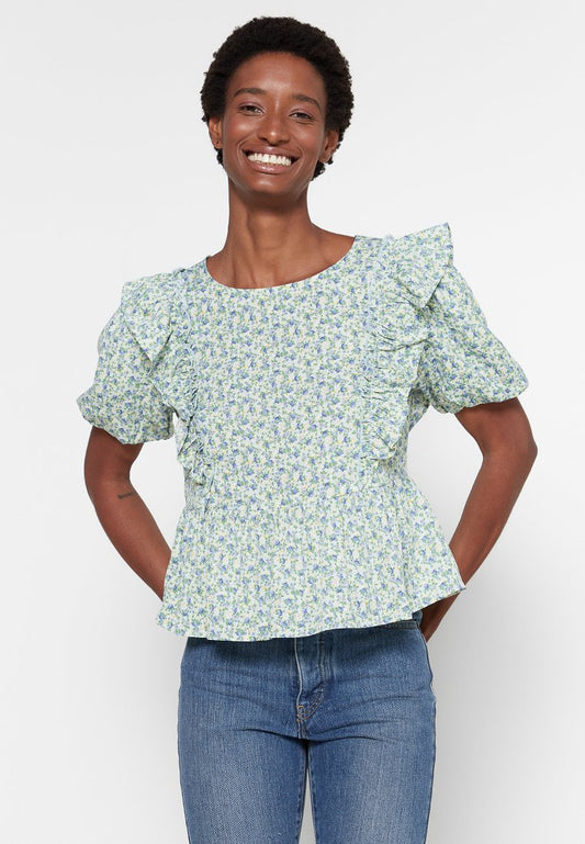 JDY EVELYN S/S FRILL TOP WVN LO (ZZO204F08-M00) Women