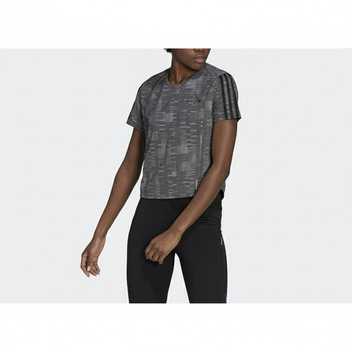 Adidas Geometric Print Performance T-shirt Grey (GK4828-BLACK_WHITE), Women
