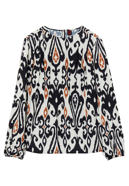 Stefanel Viscose blouse with heritage print Black (S5721D02D-Q11) Women