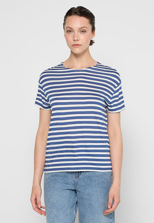 Marc O'Polo T shirt, short sleeve, round neck, striped White (ZZO332103-A00) Women