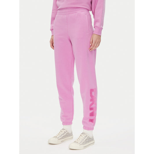 DKNY Velvet Embroidered High Waist Joggers Fuchsia Sky (DP5P3585JRJ) Women