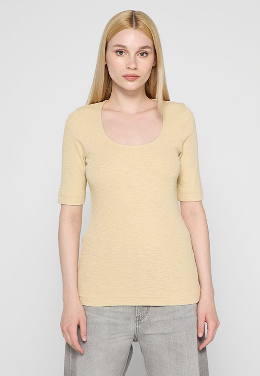 G-STAR Deep scoop slim 1\2 sl wmn Light Yellow (ZZO2NAJ14-E00) Women