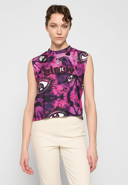Hurley ELROW EYES CROPPED LOGO TANK Multi-Coloured (ZZO332E42-T00) Women