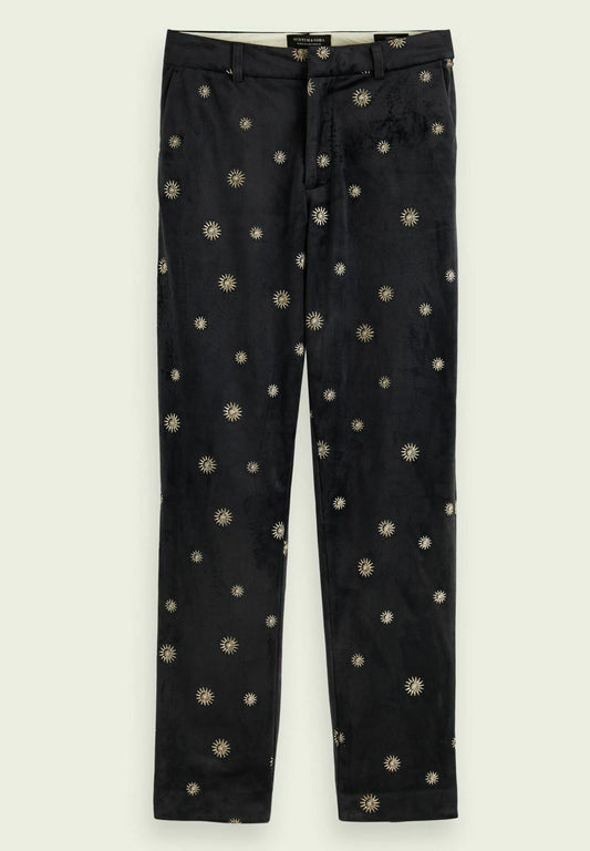 Scotch & Soda Lowry embroidered slim fit trousers Black (SC321A0BC-Q11) Women