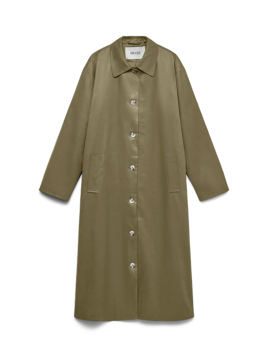 Awnaomi Long Sleeve Long Coat Martini Olive (10348559) Women
