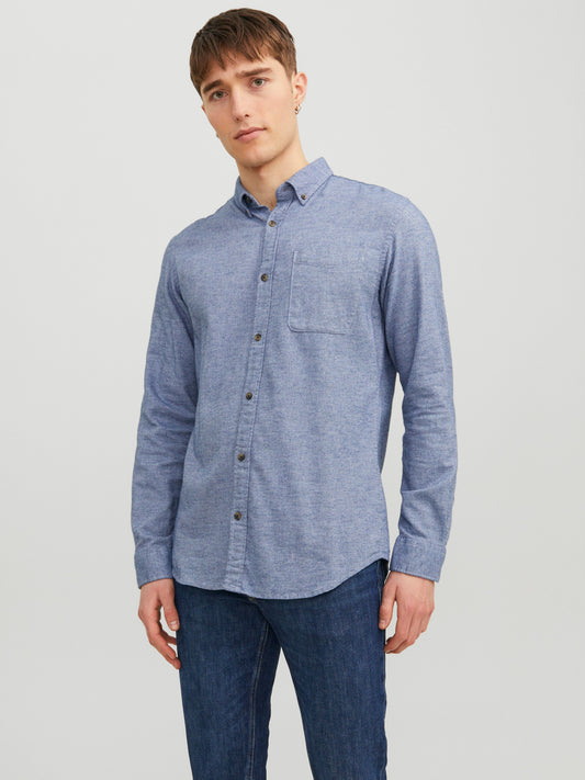 Jack & Jones Essentials JJECLASSIC MELANGE SHIRT LS NOOS Faded Denim (12235974-Faded Denim) Men