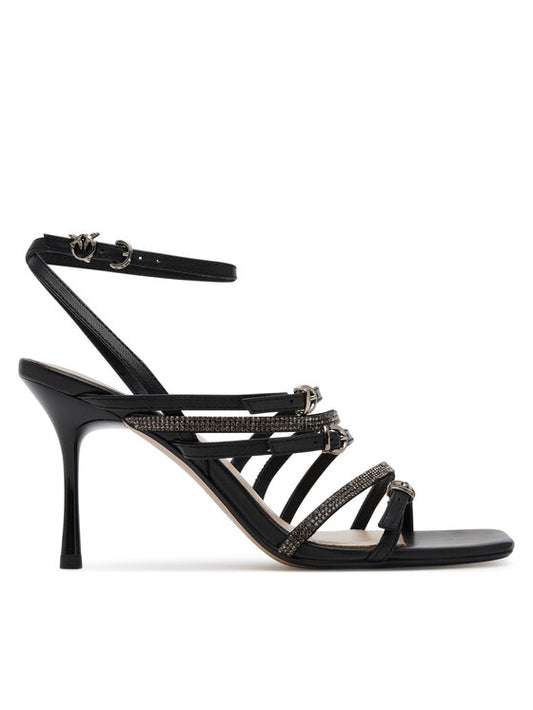LISA 01 - SANDAL NAPPA/MICROFIBER STRASS BLACK Women