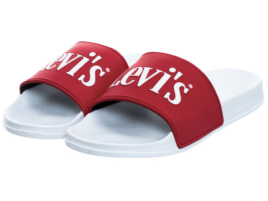 LEVI'S Slides Women's POOL S RED WHITE (9457) Women