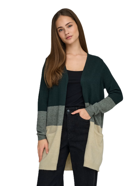 ONLY KARDIGAN Women's ONLQUEEN L/S LONG CARDIGAN KNT NOOS JUNE BUG/BALSAM GRE (10544) Women
