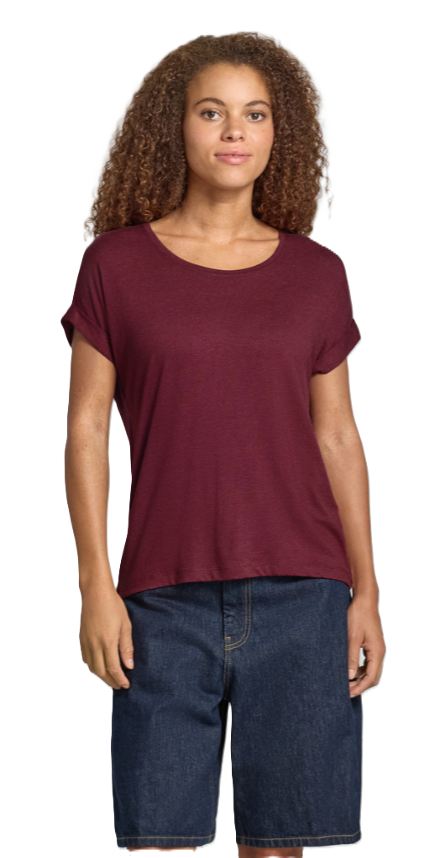 ONLY T-SHIRT T-shirt Women's ONLMOSTER S/S O-NECK TOP NOOS JRS BURGUNDY (10220) Women