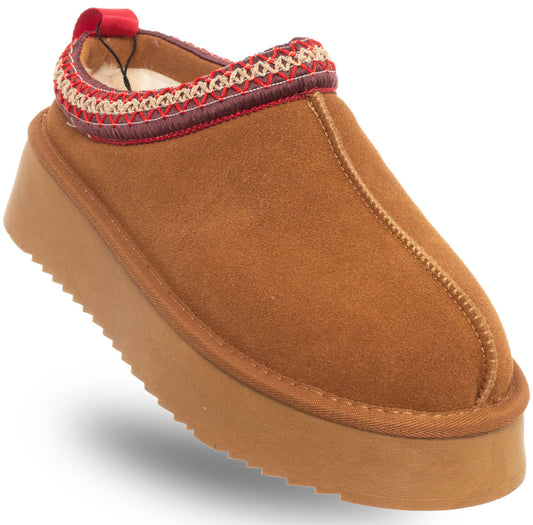 SOLO SOPRANI COUTURE Shoes SSW421P22/51 SABOT FUR HUGH PLATFORM CAMEL (8007) Women