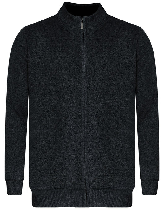 S'WEST Sweater Men's Z Mock Neck ROZPINANY Dark Grey (8225) Men