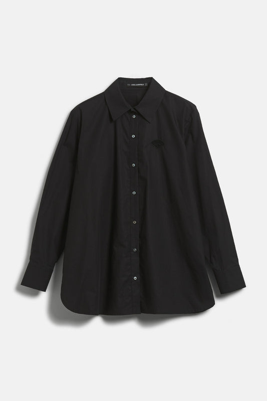 Karl Lagerfeld Fan Lace Poplin Shirt Black (246W1606999) Women